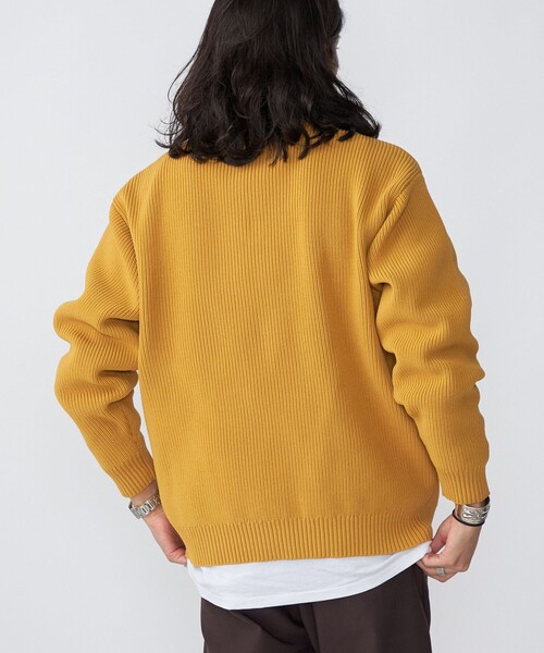 SHIPS（シップス）の「*SHIPS: 7ゲージ リラックスフィット 度詰め 畔編み ハーフジップ ニット（ニット/セーター・メンズ・ネイビー/イエロー系/ダークグレー/グリーン・LARGE/X-LARGE/MEDIUM/SMALL）」の16枚目の写真