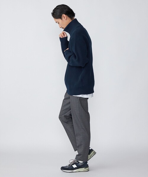 SHIPS（シップス）の「*SHIPS: 7ゲージ リラックスフィット 度詰め 畔編み ハーフジップ ニット（ニット/セーター・メンズ・ネイビー/イエロー系/ダークグレー/グリーン・LARGE/X-LARGE/MEDIUM/SMALL）」の18枚目の写真