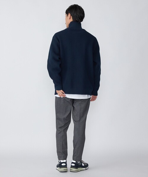 SHIPS（シップス）の「*SHIPS: 7ゲージ リラックスフィット 度詰め 畔編み ハーフジップ ニット（ニット/セーター・メンズ・ネイビー/イエロー系/ダークグレー/グリーン・LARGE/X-LARGE/MEDIUM/SMALL）」の19枚目の写真