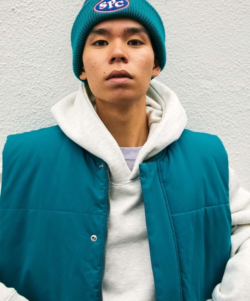 SPOC STORE（スポックストア）の「【SPOC STORE】リブカラー中綿ベスト（ダウンベスト・レディース・ネイビー/ベージュ/ブルーグリーン・M/L）」の19枚目の写真