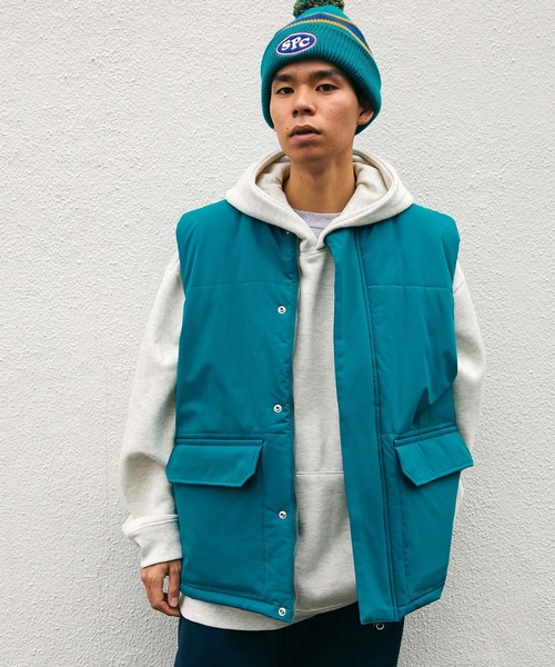 SPOC STORE（スポックストア）の「【SPOC STORE】リブカラー中綿ベスト（ダウンベスト・レディース・ネイビー/ベージュ/ブルーグリーン・M/L）」の22枚目の写真