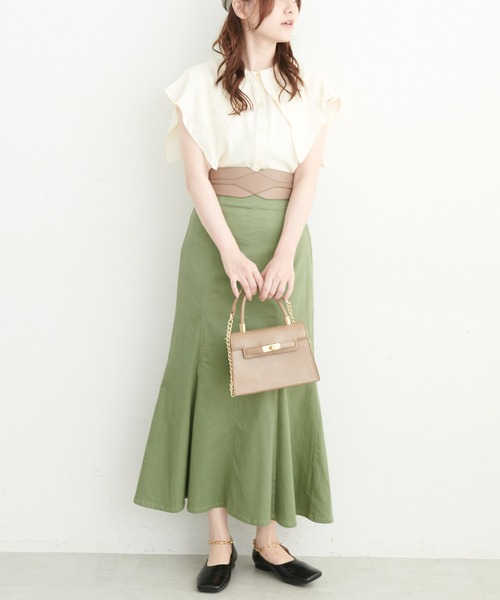 FREE'S MART（フリーズマート）の「【Sシリーズ対応】ハイウエストタックマーメイドデニムスカート（デニムスカート・レディース・グリーン系その他/ブルー系その他/ダークネイビー・SMALL/MEDIUM/X-SMALL）」の5枚目の写真