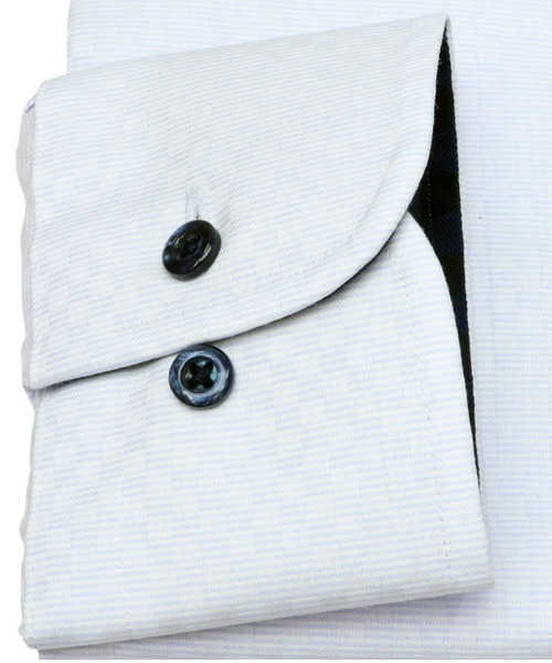 TOKYO SHIRTS（トウキョウシャツ）の「形態安定ノーアイロン ボタンダウン 長袖ビジネスワイシャツ（ビジネスシャツ・メンズ・サックスブルー・首回り37cm-裄丈80cm/首回り39cm-裄丈80cm/首回り39cm-裄丈84cm/首回り41cm-裄丈82cm/首回り41cm-裄丈86cm/首回り42cm-裄丈82cm/首回り42cm-裄丈86cm/首回り43cm-裄丈82cm/首回り43cm-裄丈86cm/首回り37cm-裄丈84cm）」の5枚目の写真