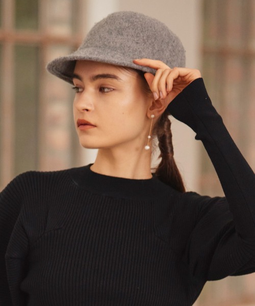 Cheek（チーク）の「ウールジョッキーキャップ（キャップ・レディース・ブラック/グレー・FREE）」の2枚目の写真