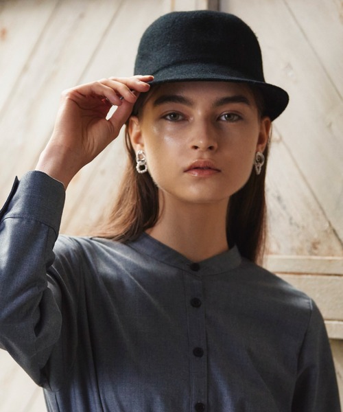 Cheek（チーク）の「ウールジョッキーキャップ（キャップ・レディース・ブラック/グレー・FREE）」の3枚目の写真