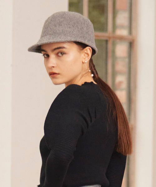 Cheek（チーク）の「ウールジョッキーキャップ（キャップ・レディース・ブラック/グレー・FREE）」の5枚目の写真