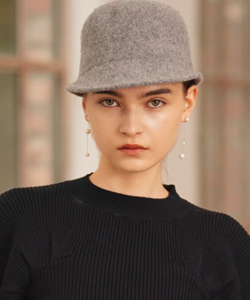 Cheek（チーク）の「ウールジョッキーキャップ（キャップ・レディース・ブラック/グレー・FREE）」の6枚目の写真