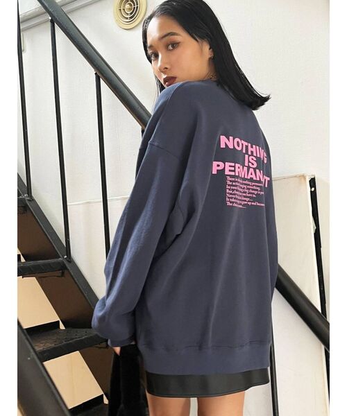 RUSSELL（ラッセル）の「ルーズプリントワイドプルオーバー（スウェット・レディース・ブラック/ネイビー/ホワイト・FREE）」の3枚目の写真