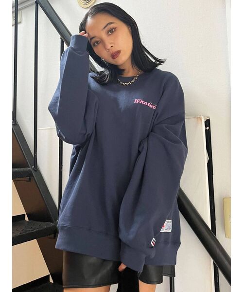 RUSSELL（ラッセル）の「ルーズプリントワイドプルオーバー（スウェット・レディース・ブラック/ネイビー/ホワイト・FREE）」の7枚目の写真