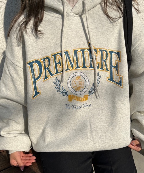 nemne store（ネンネストア）の「【低身長用サイズあり】裏起毛プリントスウェットパーカー（パーカー・レディース・グレー系その他/ベージュ/オートミール/ネイビー・SMALL/MEDIUM）」の8枚目の写真