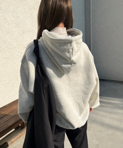 nemne store（ネンネストア）の「【低身長用サイズあり】裏起毛プリントスウェットパーカー（パーカー・レディース・グレー系その他/ベージュ/オートミール/ネイビー・SMALL/MEDIUM）」の10枚目の写真