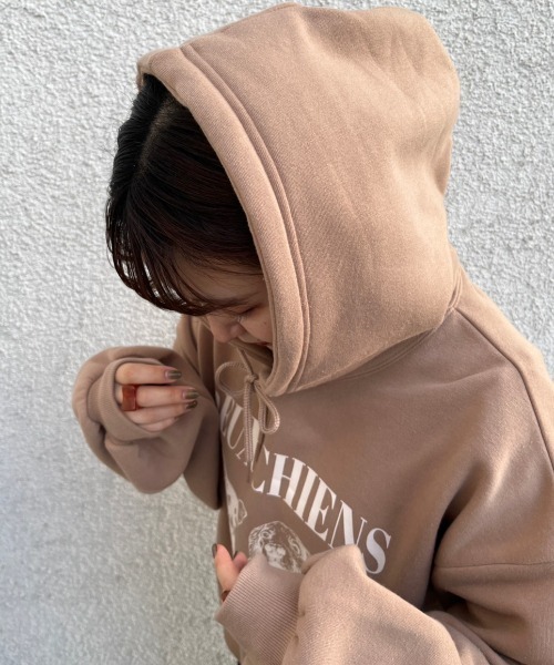 nemne store（ネンネストア）の「【低身長用サイズあり】裏起毛プリントスウェットパーカー（パーカー・レディース・グレー系その他/ベージュ/オートミール/ネイビー・SMALL/MEDIUM）」の18枚目の写真