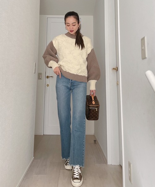 Vicente（ヴィセンテ）の「Bycolor nuts knit（ニット/セーター・レディース・グレー/ホワイト・FREE）」の9枚目の写真