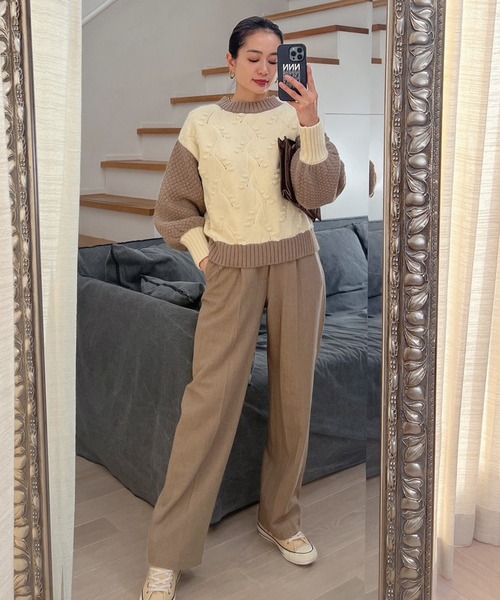 Vicente（ヴィセンテ）の「Bycolor nuts knit（ニット/セーター・レディース・グレー/ホワイト・FREE）」の13枚目の写真