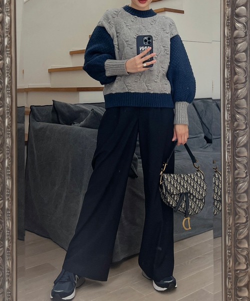 Vicente（ヴィセンテ）の「Bycolor nuts knit（ニット/セーター・レディース・グレー/ホワイト・FREE）」の11枚目の写真