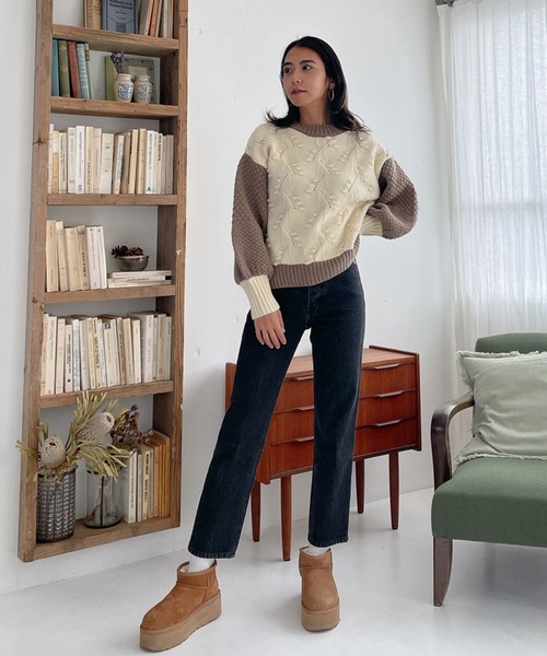 Vicente（ヴィセンテ）の「Bycolor nuts knit（ニット/セーター・レディース・グレー/ホワイト・FREE）」の21枚目の写真