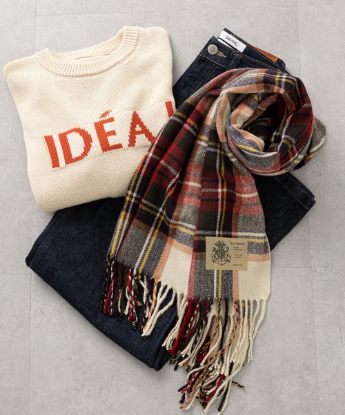 DISCOAT(ディスコート)の「チェック大判ストール(ストール/ショール・レディース・ブラウン/ピンク/イエロー/ブルー/アイボリー・FREE)」の22枚目の写真