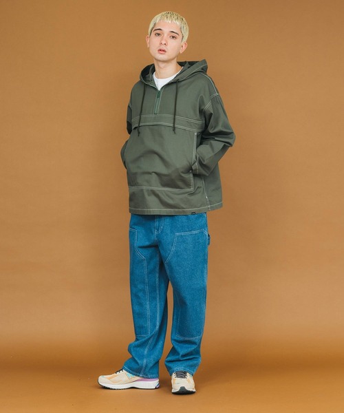 【新品】エクストララージ X-LARGE ロゴプリントダブルニーワークパンツ 黒 XLARGE エクストララージ ダブルニー ワークパンツ OVERDYED
