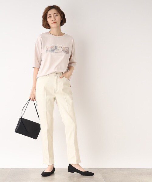 grove（グローブ）の「◆【ヒルナンデスで紹介】フェミニンさんにおすすめ!テーパードシルエットのデニムパンツ!!（デニムパンツ・レディース・ネイビー/ブルー/アイボリー・02/03/01/05/04）」の16枚目の写真