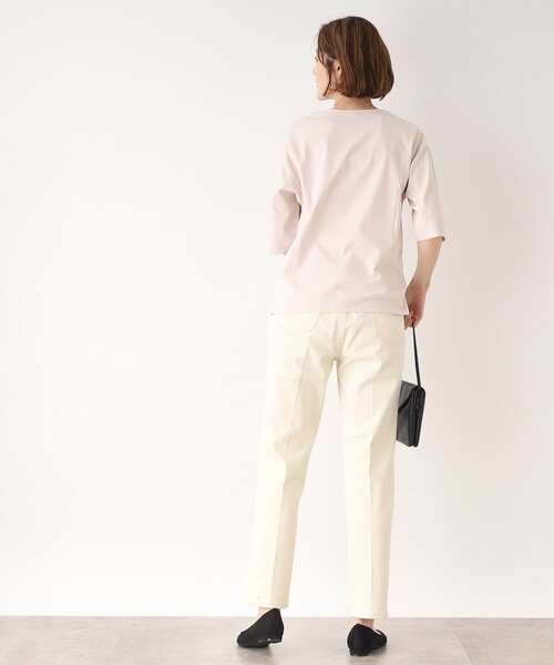 grove（グローブ）の「◆【ヒルナンデスで紹介】フェミニンさんにおすすめ!テーパードシルエットのデニムパンツ!!（デニムパンツ・レディース・ネイビー/ブルー/アイボリー・02/03/01/05/04）」の18枚目の写真
