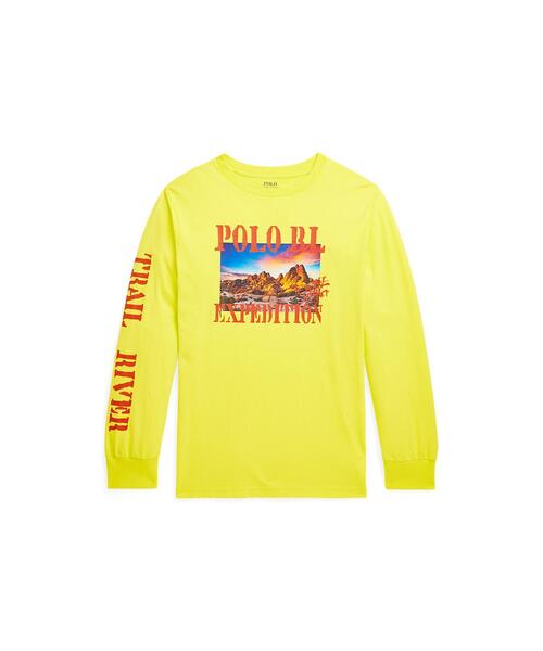 コットン ロングスリーブ グラフィック Tシャツ