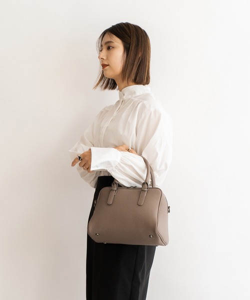 VitaFelice（ヴィータフェリーチェ）の「ベルトハンドル2wayミニボストンバッグ（ボストンバッグ・レディース・ブラック/モカ/ライトグレー・FREE）」の5枚目の写真