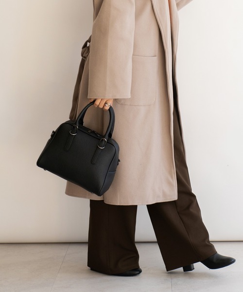 VitaFelice（ヴィータフェリーチェ）の「ベルトハンドル2wayミニボストンバッグ（ボストンバッグ・レディース・ブラック/モカ/ライトグレー・FREE）」の7枚目の写真