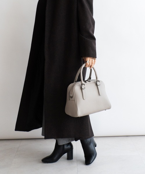 VitaFelice（ヴィータフェリーチェ）の「ベルトハンドル2wayミニボストンバッグ（ボストンバッグ・レディース・ブラック/モカ/ライトグレー・FREE）」の12枚目の写真