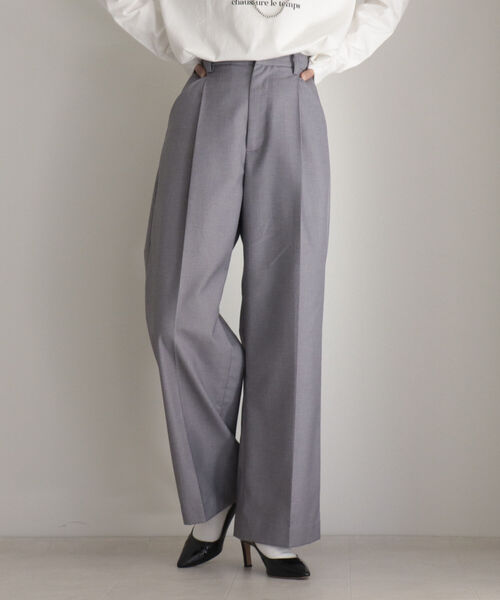 fredy emue（フレディエミュ）の「スラックスセンタープレスパンツ（スラックス・レディース・ライトグレー/ブラック/ベージュ/ラベンダー・36/38）」の6枚目の写真