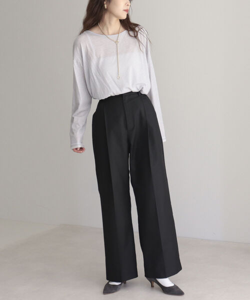 fredy emue（フレディエミュ）の「スラックスセンタープレスパンツ（スラックス・レディース・ライトグレー/ブラック/ベージュ/ラベンダー・36/38）」の7枚目の写真