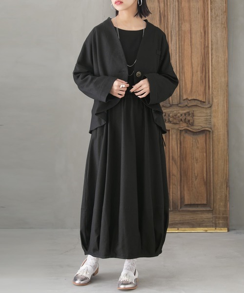 somari imagination（ソマリ イマジネーション）の「『リネン混ジャケット＆ワンピースセットアップ』（ワンピース・レディース・モカ/ブラック/チャコールグレー・1/2）」の21枚目の写真