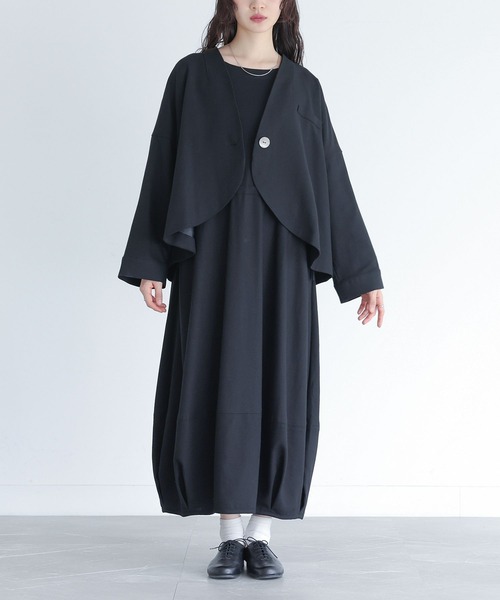 somari imagination（ソマリ イマジネーション）の「『リネン混ジャケット＆ワンピースセットアップ』（ワンピース・レディース・モカ/ブラック/チャコールグレー・1/2）」の18枚目の写真