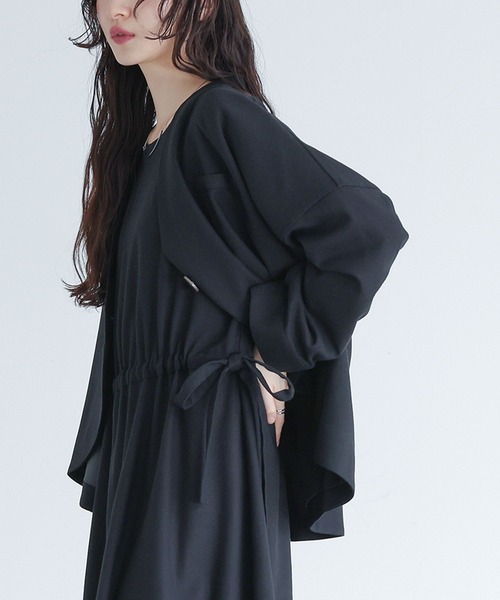 somari imagination（ソマリ イマジネーション）の「『リネン混ジャケット＆ワンピースセットアップ』（ワンピース・レディース・モカ/ブラック/チャコールグレー・1/2）」の19枚目の写真