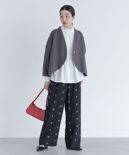 somari imagination（ソマリ イマジネーション）の「『リネン混ジャケット＆ワンピースセットアップ』（ワンピース・レディース・モカ/ブラック/チャコールグレー・1/2）」の15枚目の写真