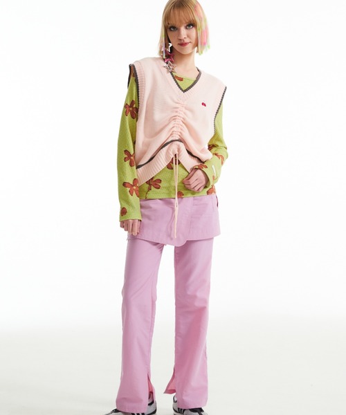 KIRSH(キルシー)の「KIRSH CHERRY SHIRRING KNIT VEST/キルシーチェリーシャーリングニットベスト(ベスト・レディース・ライトピンク/ネイビー・ONE SIZE)」の18枚目の写真