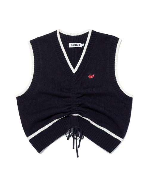 ベスト ジレ KIRSH CHERRY SHIRRING KNIT VEST/キルシーチェリーシャーリングニットベスト レディース セール】KIRSH CHERRY SHIRRING KNIT VEST/キルシーチェリー