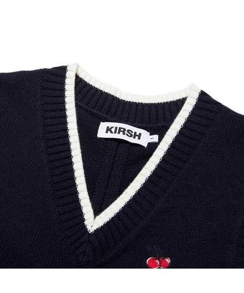 セール】KIRSH CHERRY SHIRRING KNIT VEST/キルシーチェリー
