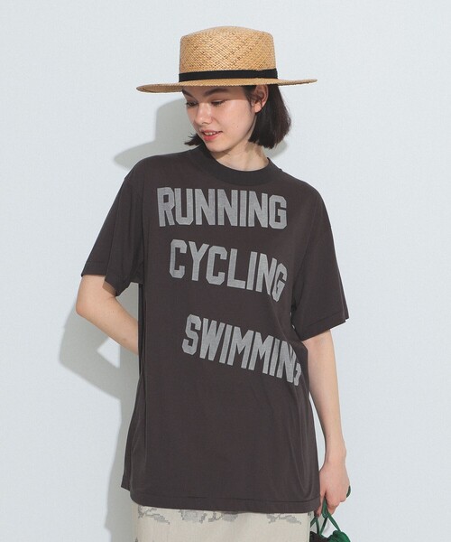 BEAMS BOY（ビームスボーイ）の「BEAMS BOY / ロゴ プリント Tシャツ（Tシャツ/カットソー・レディース・チャコールグレー/オフホワイト/イエロー・FREE）」の3枚目の写真