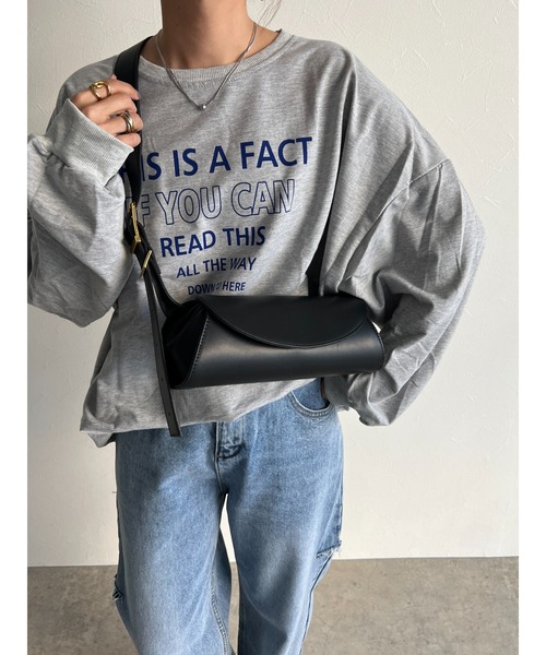 owndaily（オンデイリー）の「エコレザーショルダーバッグ（ショルダーバッグ・レディース・ブラック/ブラウン・FREE）」の2枚目の写真