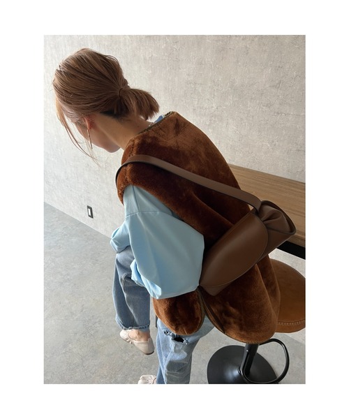 owndaily（オンデイリー）の「エコレザーショルダーバッグ（ショルダーバッグ・レディース・ブラック/ブラウン・FREE）」の15枚目の写真