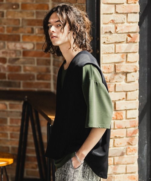 CASPER JOHN（キャスパージョン）の「V-neck loose vest/Vネックルーズベスト（ベスト・メンズ・ライトグリーン/ブラック/ナチュラル・SMALL/MEDIUM/LARGE）」の8枚目の写真