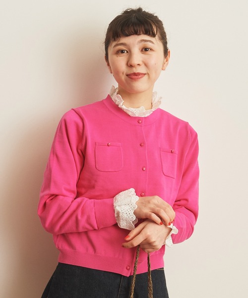 CHILD WOMAN（チャイルドウーマン）の「☆ハイツイストコットン　カーディガン（カーディガン/ボレロ・レディース・ブラック/ネイビー/レッド/オフホワイト/ブルー/ブルー系その他/レッド系その他/グリーン/ピンク・FREE）」の8枚目の写真