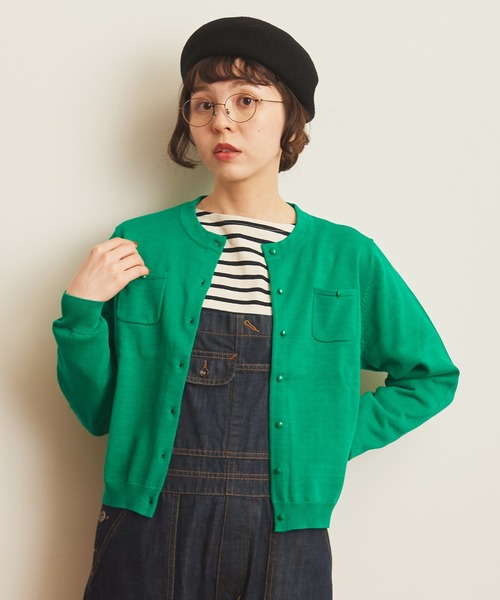 CHILD WOMAN（チャイルドウーマン）の「☆ハイツイストコットン　カーディガン（カーディガン/ボレロ・レディース・ブラック/ネイビー/レッド/オフホワイト/ブルー/ブルー系その他/レッド系その他/グリーン/ピンク・FREE）」の4枚目の写真