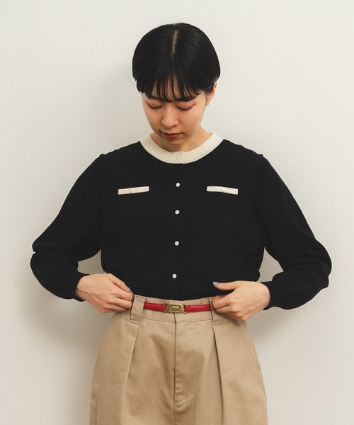 CHILD WOMAN（チャイルドウーマン）の「☆ハイツイストコットン　カーディガン（カーディガン/ボレロ・レディース・ブラック/ネイビー/レッド/オフホワイト/ブルー/ブルー系その他/レッド系その他/グリーン/ピンク・FREE）」の3枚目の写真