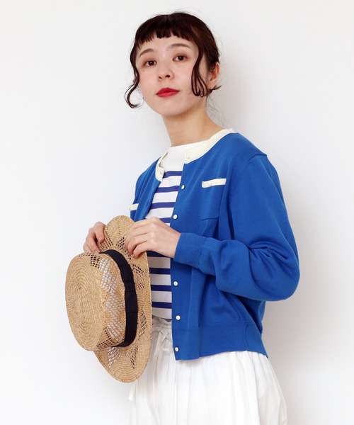 CHILD WOMAN（チャイルドウーマン）の「☆ハイツイストコットン　カーディガン（カーディガン/ボレロ・レディース・ブラック/ネイビー/レッド/オフホワイト/ブルー/ブルー系その他/レッド系その他/グリーン/ピンク・FREE）」の10枚目の写真