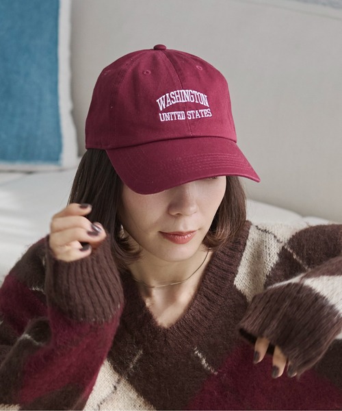 ANGIE（アンジー）の「刺繍 ロゴ キャップ（キャップ・レディース・ネイビー/ライトベージュ/スミクロ/ブラック/カーキ/レッド/ダークブラウン/ワインレッド・FREE）」の12枚目の写真