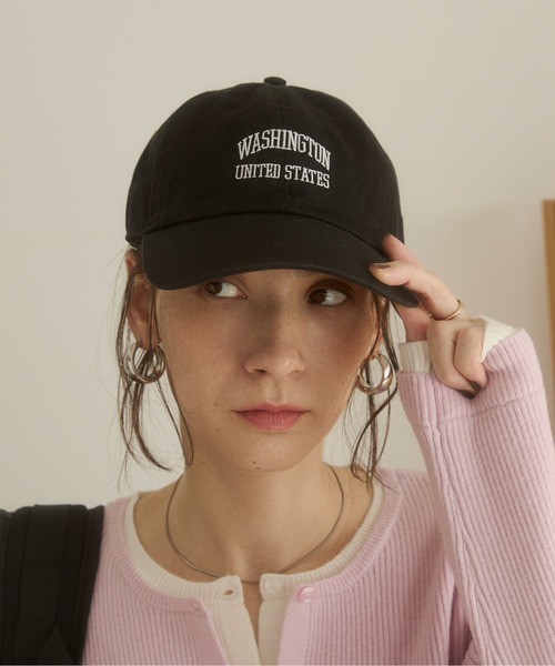 ANGIE（アンジー）の「刺繍 ロゴ キャップ（キャップ・レディース・ネイビー/ライトベージュ/スミクロ/ブラック/カーキ/レッド/ダークブラウン/ワインレッド・FREE）」の19枚目の写真