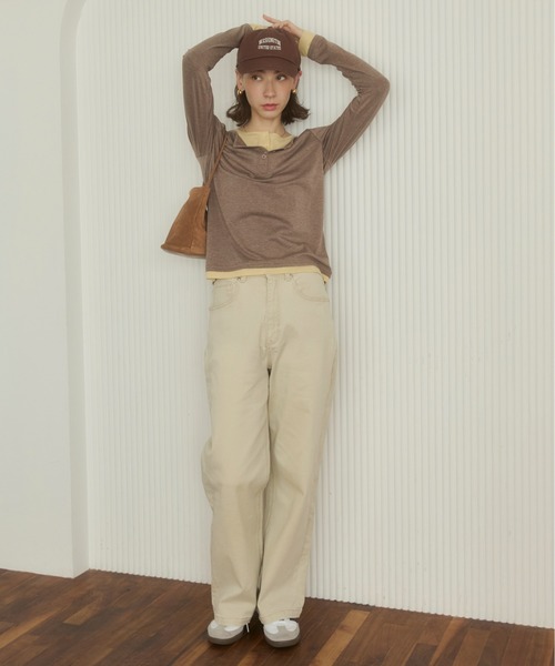 ANGIE（アンジー）の「刺繍 ロゴ キャップ（キャップ・レディース・ネイビー/ライトベージュ/スミクロ/ブラック/カーキ/レッド/ダークブラウン/ワインレッド・FREE）」の16枚目の写真