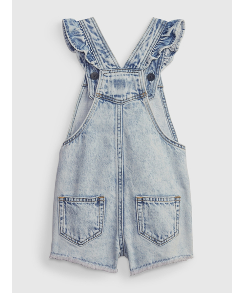 GAP（ギャップ）の「ウォッシュウェル フリル デニムショートオール (幼児)（サロペット/オーバーオール・キッズ・その他・18-24M/3 YRS/12-18M/2 YRS/4 YRS/5 YRS）」の3枚目の写真