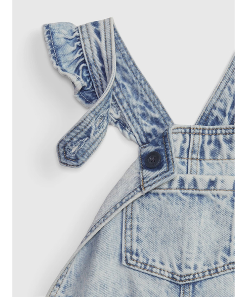 GAP（ギャップ）の「ウォッシュウェル フリル デニムショートオール (幼児)（サロペット/オーバーオール・キッズ・その他・18-24M/3 YRS/12-18M/2 YRS/4 YRS/5 YRS）」の4枚目の写真